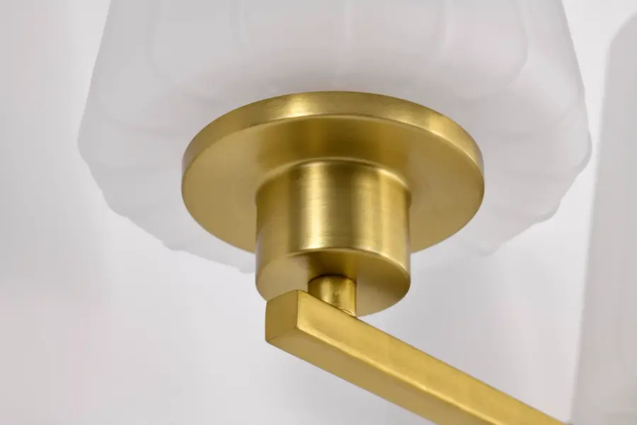 Lune 4-Light Vanity in Vintage Brass with Etched White Glass - Image 15