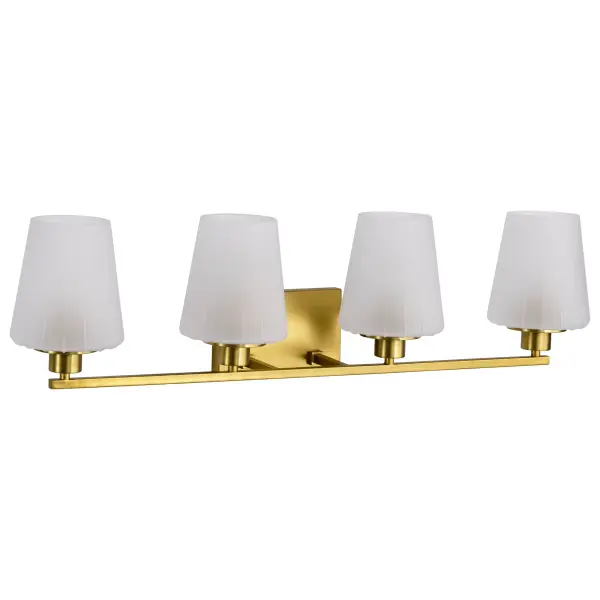 Lune 4-Light Vanity in Vintage Brass with Etched White Glass - Image 5