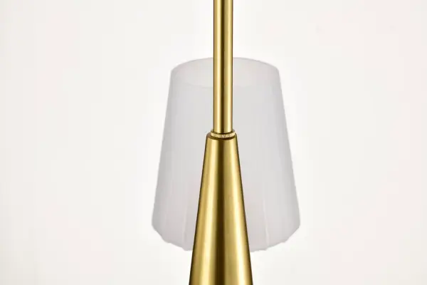 Lune 5-Light Chandelier in Vintage Brass with Etched White Glass - Image 12