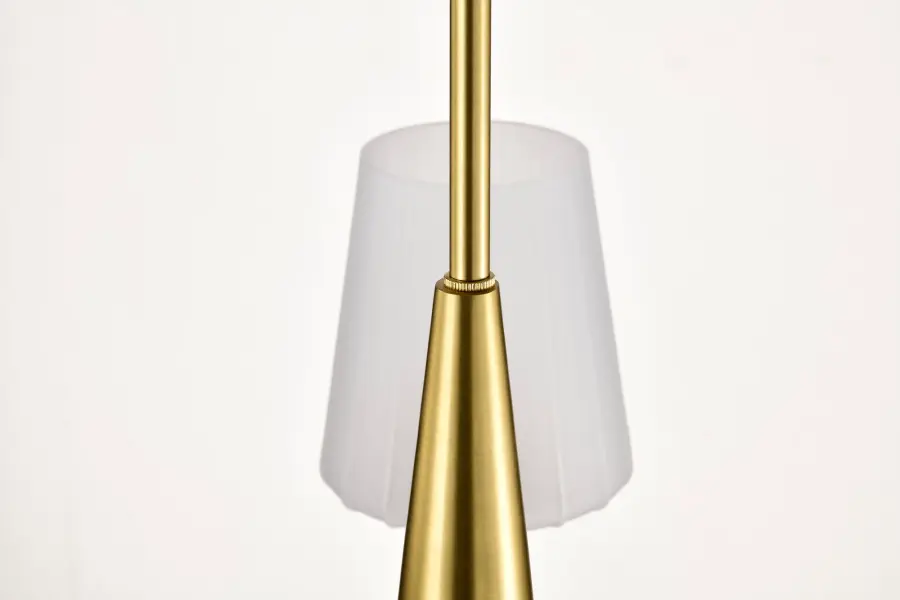 Lune 5-Light Chandelier in Vintage Brass with Etched White Glass - Image 12