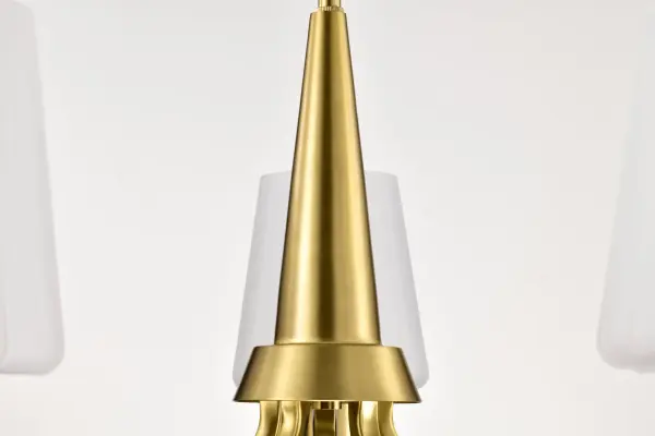 Lune 5-Light Chandelier in Vintage Brass with Etched White Glass - Image 7
