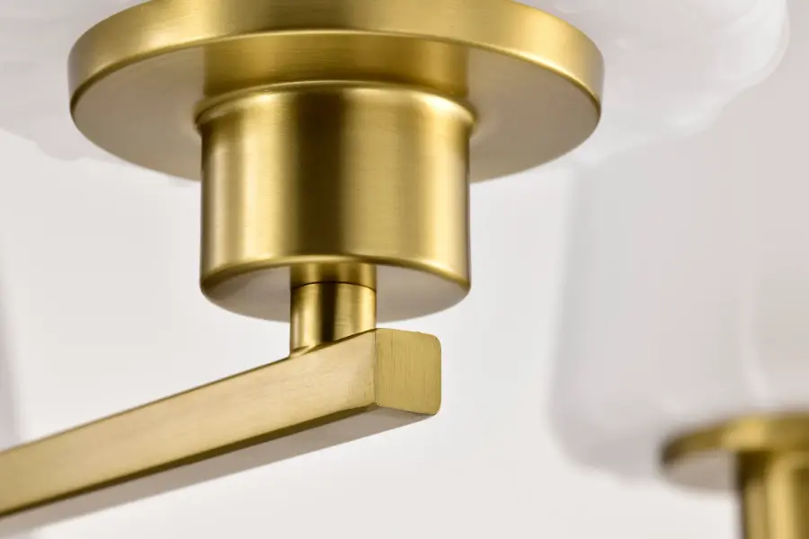 Lune 5-Light Chandelier in Vintage Brass with Etched White Glass - Image 10