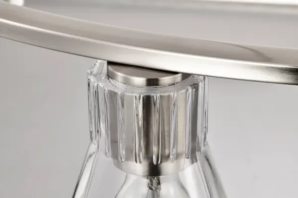 Lune 6-Light Chandelier in Vintage Brass with Etched White Glass - Image 15