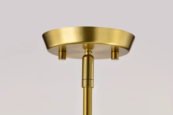 Lune Mini Pendant in Vintage Brass with Etched White Glass - Image 11