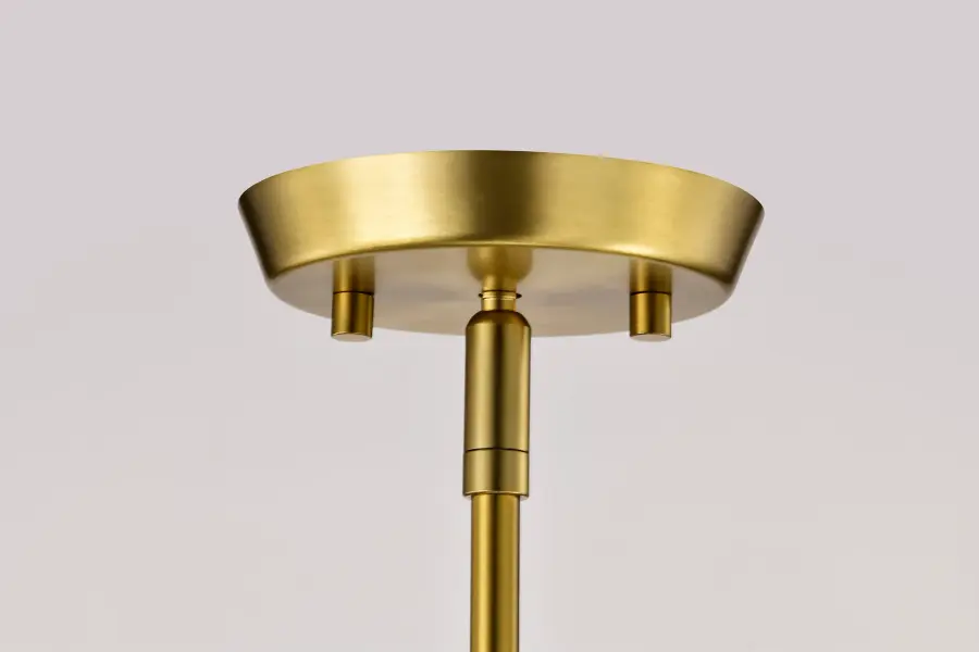 Lune Mini Pendant in Vintage Brass with Etched White Glass - Image 11