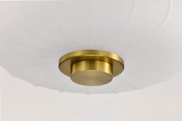 Lune Mini Pendant in Vintage Brass with Etched White Glass - Image 7