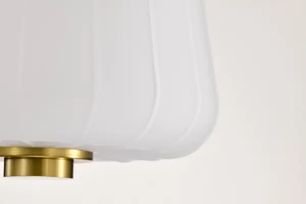 Lune Mini Pendant in Vintage Brass with Etched White Glass - Image 8