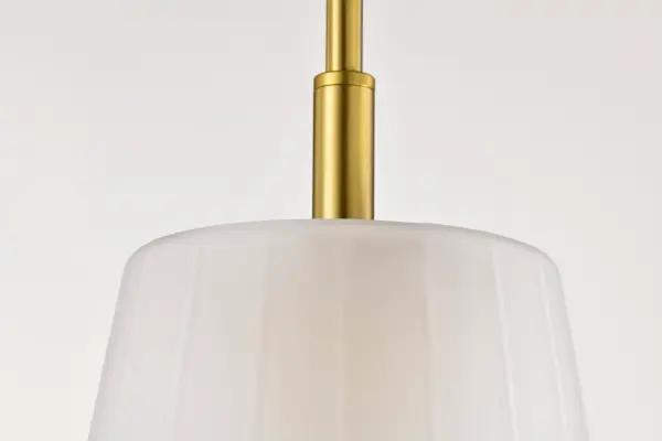 Lune Mini Pendant in Vintage Brass with Etched White Glass - Image 9