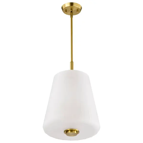 Lune 3-Light Pendant in Vintage Brass with Etched White Glass - Image 3