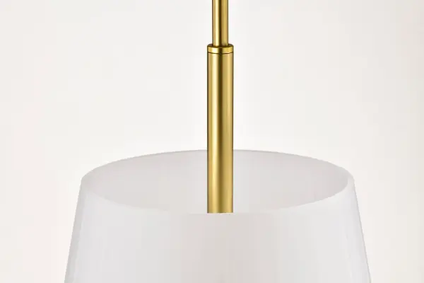 Lune 3-Light Pendant in Vintage Brass with Etched White Glass - Image 8