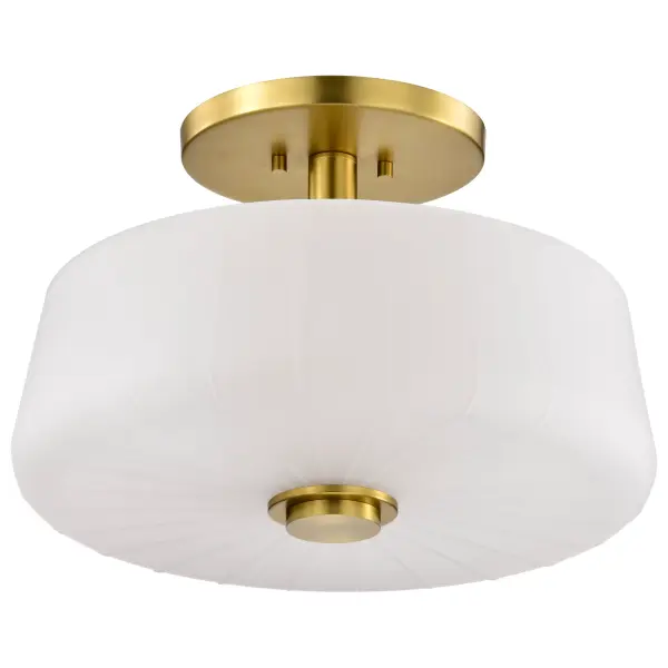 Lune 3-Light Semi-Flush Mount in Vintage Brass - Image 1
