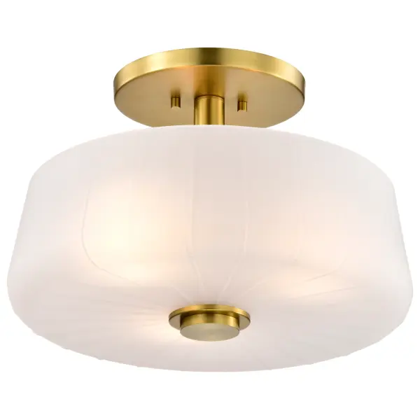 Lune 3-Light Semi-Flush Mount in Vintage Brass - Image 2
