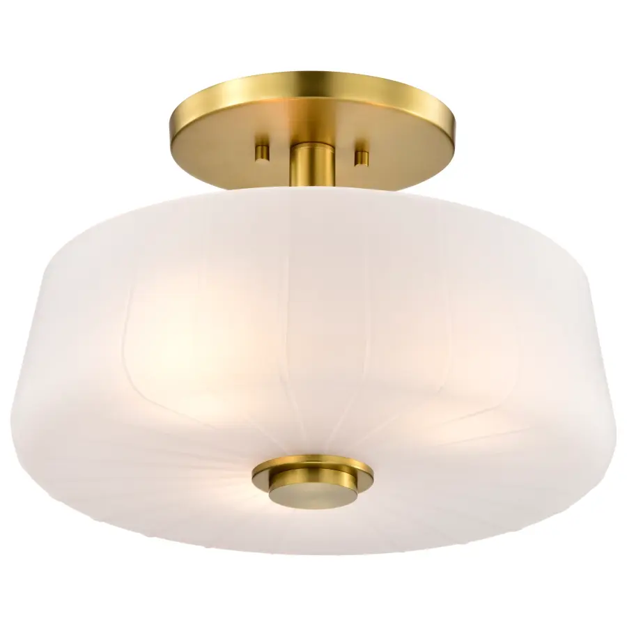 Lune 3-Light Semi-Flush Mount in Vintage Brass - Image 2
