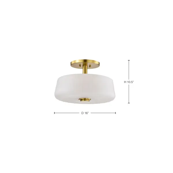 Lune 3-Light Semi-Flush Mount in Vintage Brass - Image 12