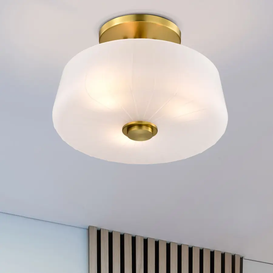 Lune 3-Light Semi-Flush Mount in Vintage Brass - Image 14