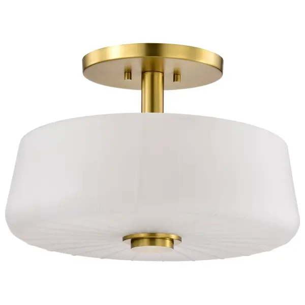 Lune 3-Light Semi-Flush Mount in Vintage Brass - Image 3