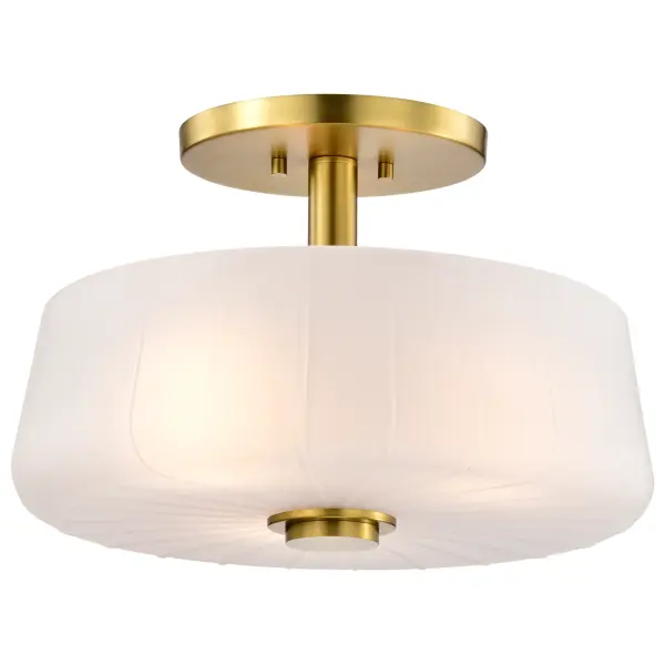 Lune 3-Light Semi-Flush Mount in Vintage Brass - Image 4