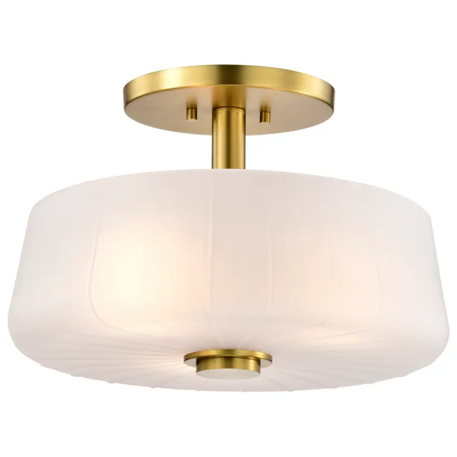Lune 3-Light Semi-Flush Mount in Vintage Brass - Image 4