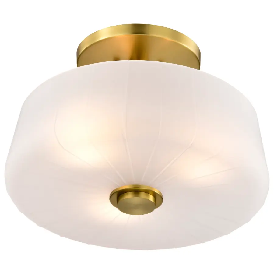 Lune 3-Light Semi-Flush Mount in Vintage Brass - Image 6