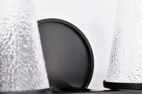 Valentine 2-Light Vanity in Black with Hammered Glass - Image 13