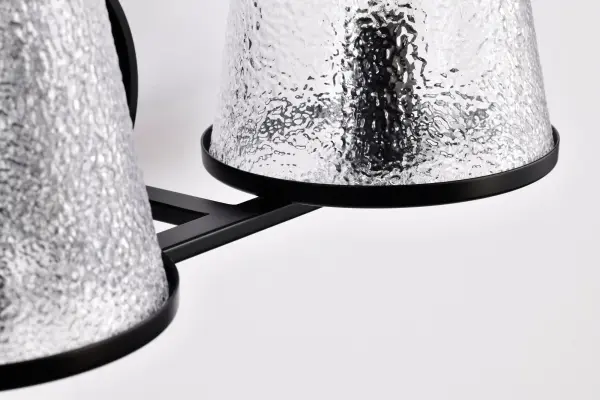 Valentine 2-Light Vanity in Black with Hammered Glass - Image 14