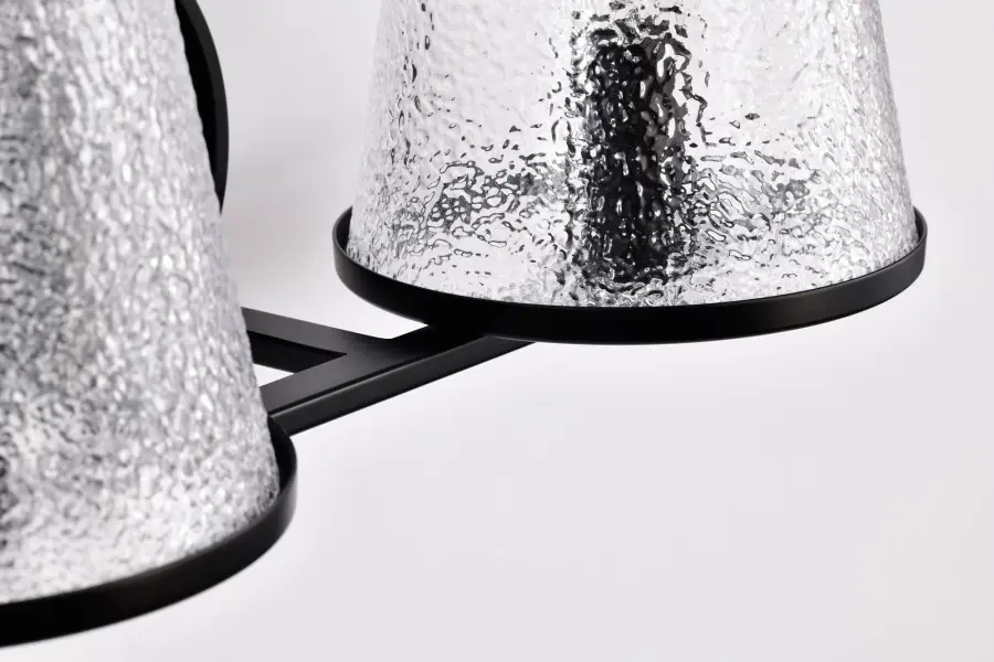 Valentine 2-Light Vanity in Black with Hammered Glass - Image 14