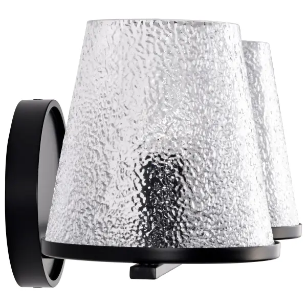 Valentine 2-Light Vanity in Black with Hammered Glass - Image 7