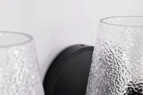 Valentine 3-Light Vanity in Black with Hammered Glass - Image 13