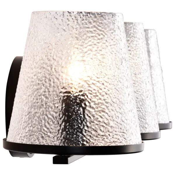 Valentine 3-Light Vanity in Black with Hammered Glass - Image 8