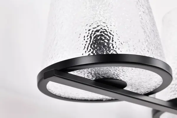 Valentine 4-Light Vanity in Black with Hammered Glass - Image 11