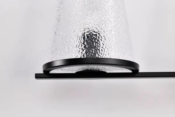 Valentine 4-Light Vanity in Black with Hammered Glass - Image 13
