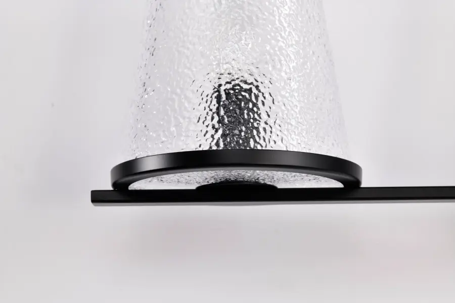 Valentine 4-Light Vanity in Black with Hammered Glass - Image 13