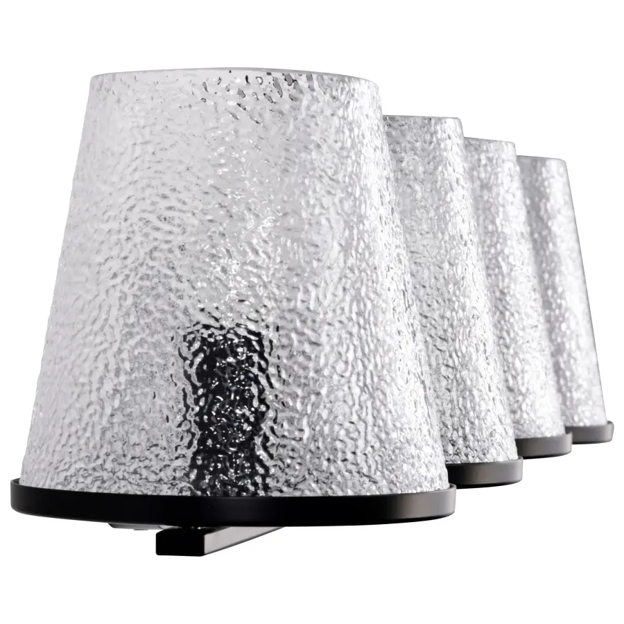 Valentine 4-Light Vanity in Black with Hammered Glass - Image 7