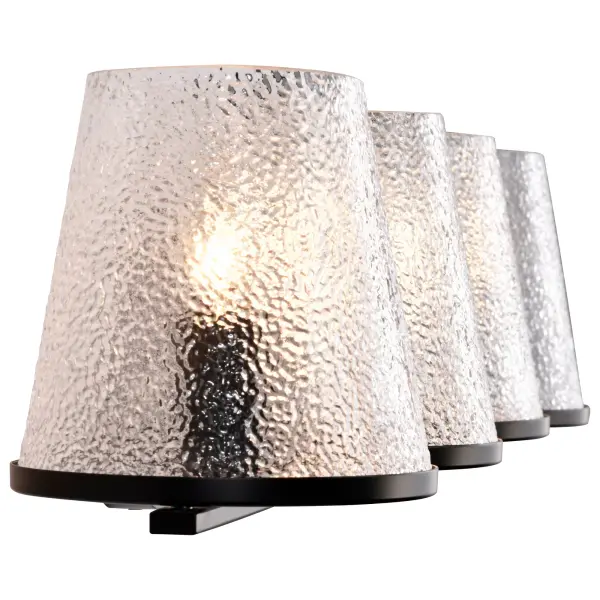 Valentine 4-Light Vanity in Black with Hammered Glass - Image 8