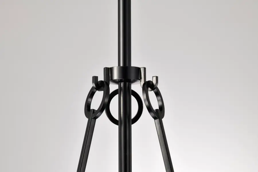 Valentine Small Pendant - Black Finish with Hammered Glass - Image 9