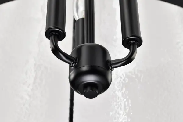 Valentine Medium Pendant - Black Finish with Hammered Glass - Image 7