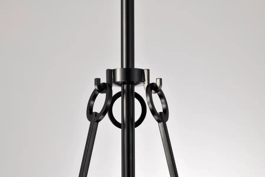 Valentine Medium Pendant - Black Finish with Hammered Glass - Image 9