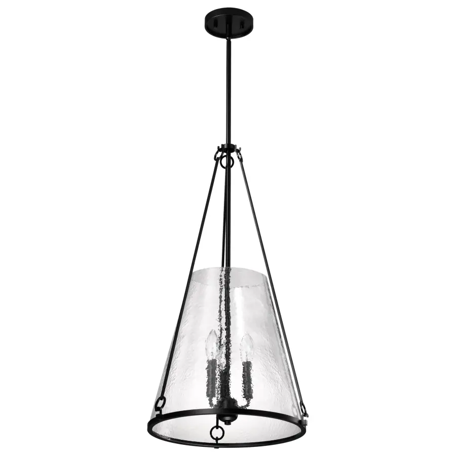 Valentine Large Pendant with Hammered Glass - Image 5