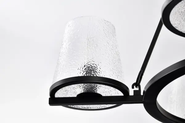 Valentine 5-Light Chandelier in Black with Hammered Glass - Image 11