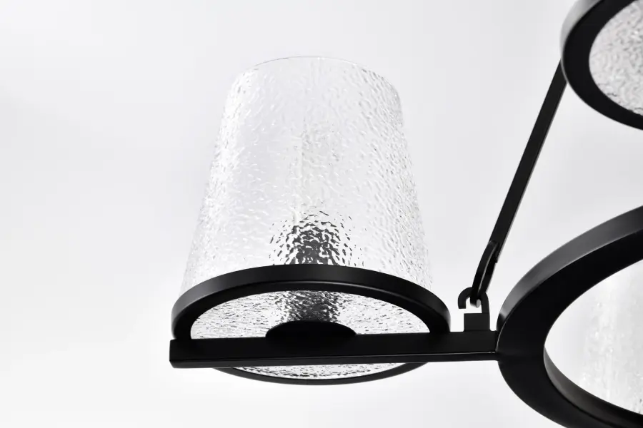 Valentine 5-Light Chandelier in Black with Hammered Glass - Image 11