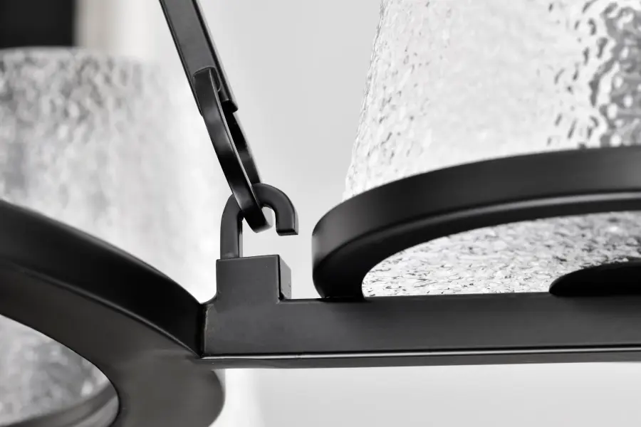 Valentine 5-Light Chandelier in Black with Hammered Glass - Image 12