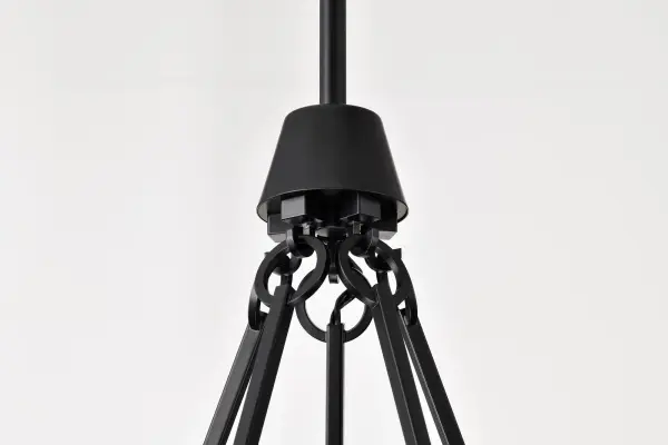 Valentine 5-Light Chandelier in Black with Hammered Glass - Image 7