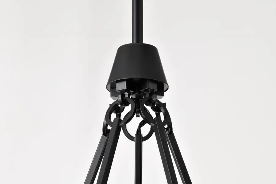 Valentine 5-Light Chandelier in Black with Hammered Glass - Image 7