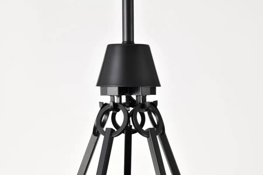 Valentine 5-Light Chandelier in Black with Hammered Glass - Image 9