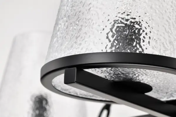 Valentine 5-Light Chandelier in Black with Hammered Glass - Image 10