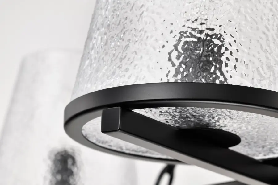 Valentine 5-Light Chandelier in Black with Hammered Glass - Image 10