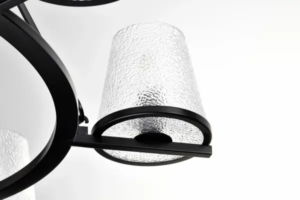 Valentine 7-Light Chandelier in Black with Hammered Glass - Image 11