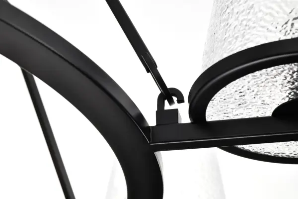 Valentine 7-Light Chandelier in Black with Hammered Glass - Image 12