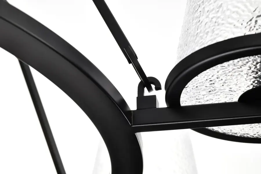 Valentine 7-Light Chandelier in Black with Hammered Glass - Image 12