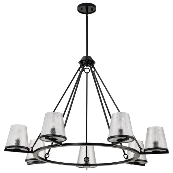 Valentine 7-Light Chandelier in Black with Hammered Glass - Image 5